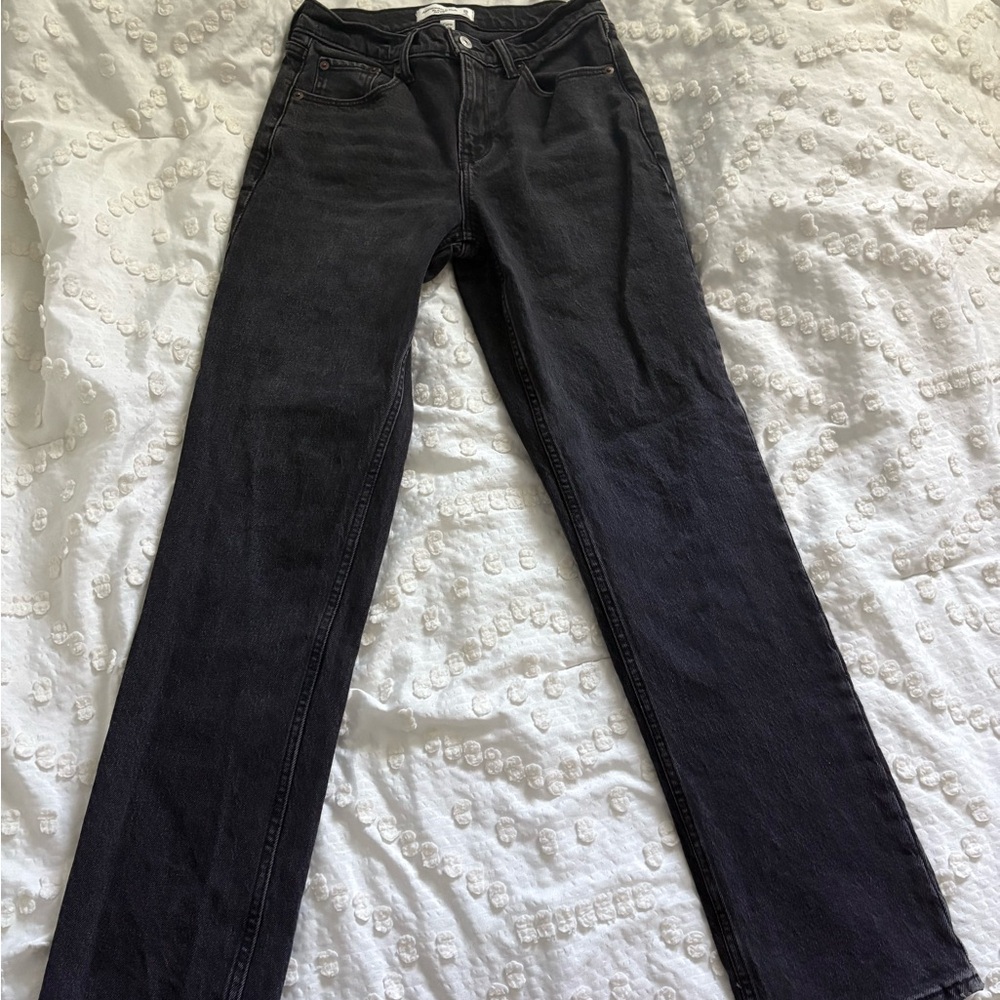 Black Abercrombie & Fitch Straight Leg Jeans